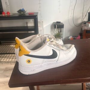 Nike White and Yellow Women's Shoes